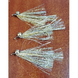 Unbranded 3 Kreelex jig Streamers in Gold and Silver. Great Jigging Streamers. - size 6
