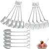 15 Pcs Silver Mini Shovel Spoons and Fork Set for