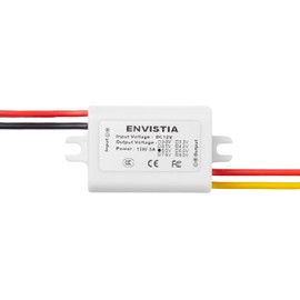 Envistia Miniature 12V to 5V Step Down DC to DC Voltage Converter 3A 15W Waterproof Power Supply Module
