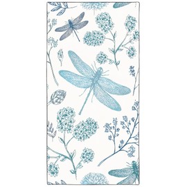 Zomer Microfibre Beach Towel 90 x 180 cm Bath Towel Quick-Drying Ultra Light Sandless Portable Camping Towel Bath Towel with Blue Dragonfly Motif