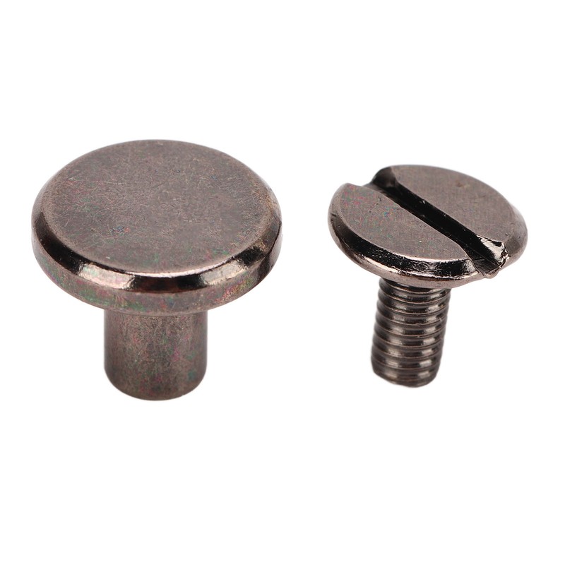 200 Sets Chicago Screws 9.5x8mm DIY Uniform Coating Brass Leather