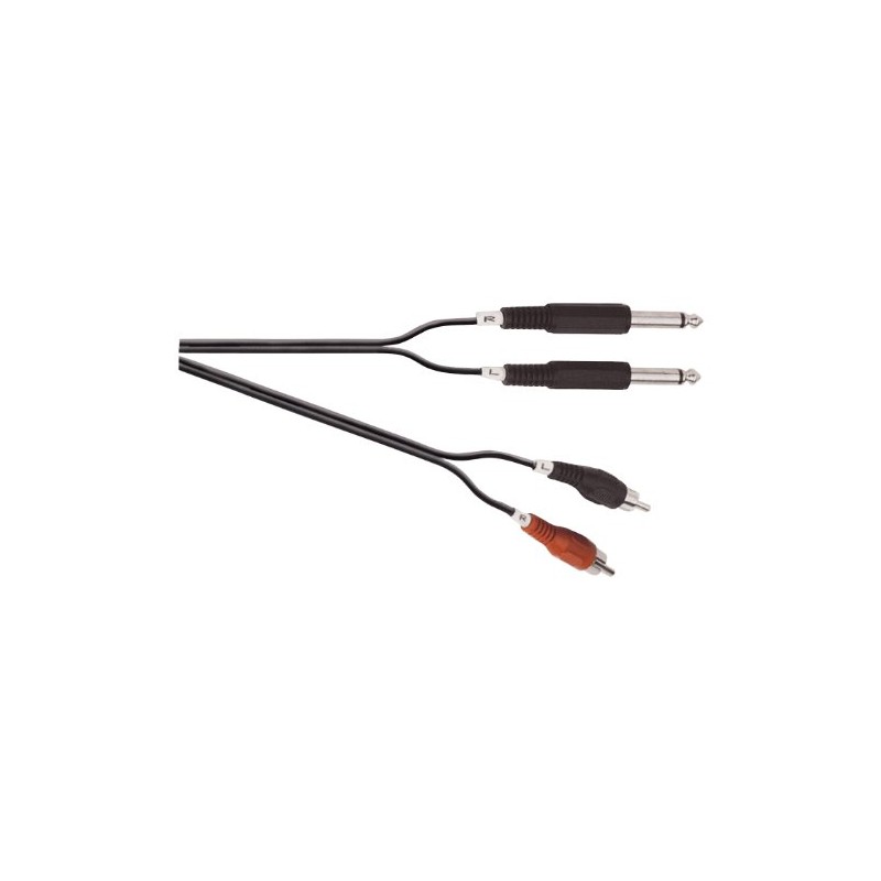 SoundLAB 2 x 6.35mm Mono Jack Plugs To 2 Phono