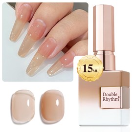 Double Rhythm 15 ML Gel Nail Polish Pure Sheer Same Color Same Bottle Soak Off Gel Polish Art Manicure Salon DIY at Home for Women (Pale Nude-A1372)