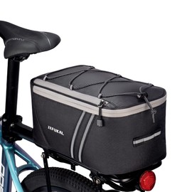 JXFUKAL - Portabicicletas trasero con cubierta de lluvia, 7L/9L/10L/12L impermeable para bicicleta Ebike Sillín de ciclismo con reflector y cable ajustable para viajes al aire última intervensión