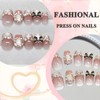 Pack of 30 Cat Eye False Nails Short, Pink Press