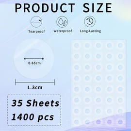 Yeachlaing Hole Reinforcement Stickers Labels,Transparent,Pack of 1440