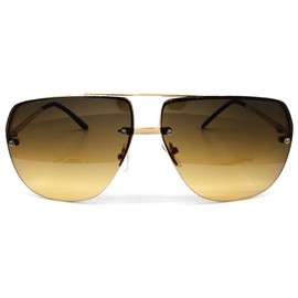 O2 Eyewear 3112 Tint Lenz Teardrop Rimless Metal Frame Womens Mens Aviator Sunglasses