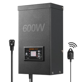 VEVOR 600W Landscape Transformer, Timer & Photocell Sensor Equipped, Weatherproof Outdoor Lighting Converter, 120V AC to 12V/14V AC, Ideal for Exterior, Spotlight, Pathway,ETL