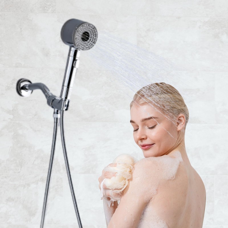10-Function High Pressure Handheld Shower Head with Filter Built-in Pause