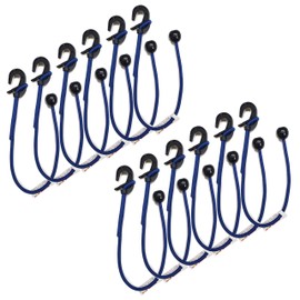 Secure IT Quick - 9PAHK Adjustable Toggle Ball Bungee Cord - USA Made Bungee Cord - 9MM Plastic Adjustable Hook with Lock (12 Pack - 24" Cords, Blue)