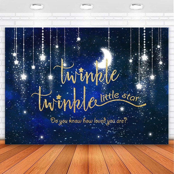 Mehofoto Twinkle Twinkle Little Star Backdrop Shinning Star and Moon