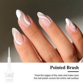 C12rtive Replacement Nail Polish Brush,Pointed Head 25pieces Professional Nail Art Brush for Dip Powder Base Coat,Nail Polish Acrylic Brush for DIY & Salon Use(Point Head)