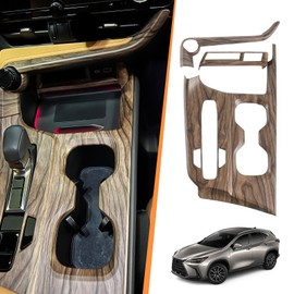 Gear Shift Panel Cover Trim Compatible with Lexus NX 250 350 350H 450H 2022 2023 2024 2025 Wood Grain Pattern ABS 3Pcs (Only Fit for Left Hand Drive)