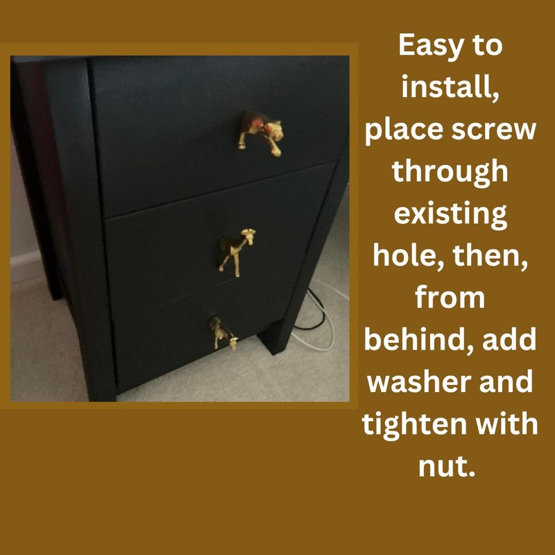 Gold Safari Animal Iron Metal Drawer Knobs (Knob, Giraffe)