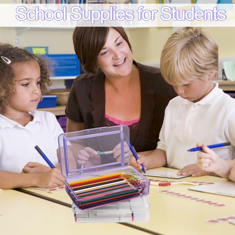 Double Layer Large Capacity Pencil Case, Translucent Plastic Hard Pencil