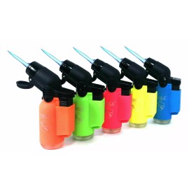 Eagle Torch 45 Degree Jet Flame Refillable Torch Lighter (Neon Colors) - 5 Pack