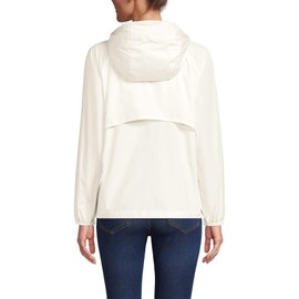 Lands' End Women's Packable Water Resistant UPF 50 Windbreaker Jacket X-Large Egret White