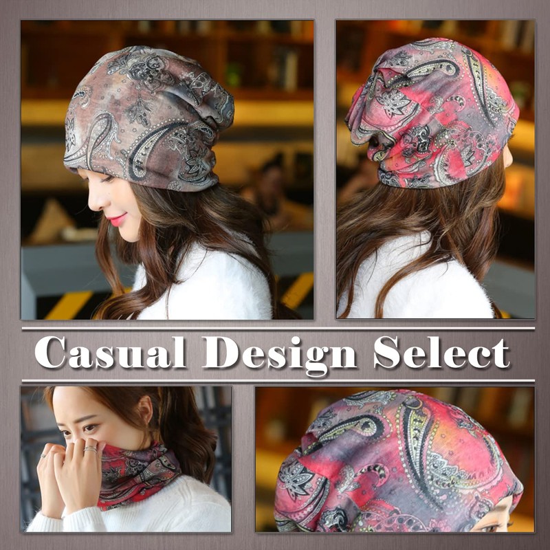 ONE LIMITATION CP061 Women's Summer Knit Cap, Paisley Pattern, 3-Way