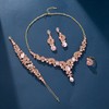 Paxuan Crystal Bridal Wedding Jewelry Sets for Women Rhinestone Teardrop