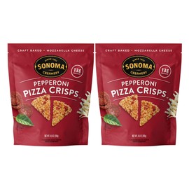 Sonoma Creamery - Pizza Crisps, Pepperoni, 9.5 Oz (2 Count) | Savory Snack Cracker | High Protein | Low Carb | Gluten Free | Wheat Free |Keto Friendly