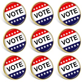 12/Pcs Gold Vote Pins Bulk Patriotic Election Vote Button For 2024 President Pins Badge Souvenir