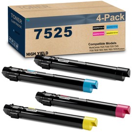YOUTOP 7525 Toner Cartridge Replacement for 006R01513 006R01514 006R01515 006R01516 Toner Use for Xerox WorkCentre 7525 7530 7535 7545 7556 7830 7835 7845 7855 7970 Printer