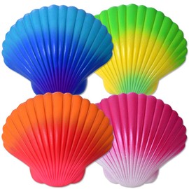 TE-Trend Pack of 4 Magic Toy Shell Beads Bracelet Jewellery Children's Jewellery Girls Bracelet Multicoloured, Plastic