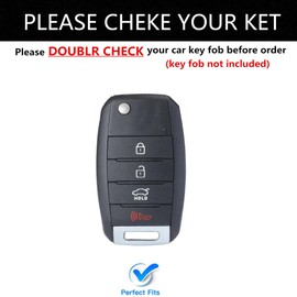 TALKMOON Key Fob Cover for Kia 4 Buttons Key Case,Heavy Key Shell Protector Accessories for Kia Soul Sorento Optima Sportage Rio Forte NIRO Key Fob (Model-A-Silver)