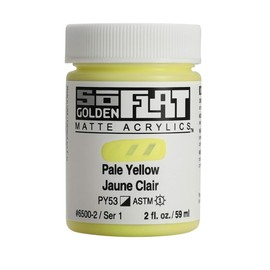 SoFlat Matte Acrylics by GOLDEN, Pale Yellow, 2 fl. oz. Jar, Professional Acrylic Paint, Semi-Opaque