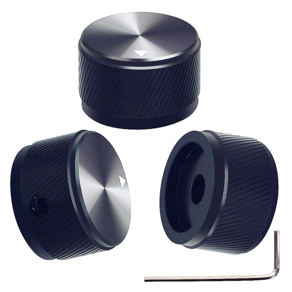 Does not apply 3Pcs Black Guitar Knobs Aluminum Alloy Potentiometer