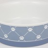 Bone Dry Trellis Paw Print Pet Bowl Set Microwave &
