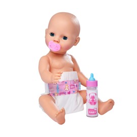 Simba 105562487 - New Born Baby First Nursing Set, Schnuller, Windel und Milchfläschchen mit verschwindendem Inhalt, für 38-43cm Puppen