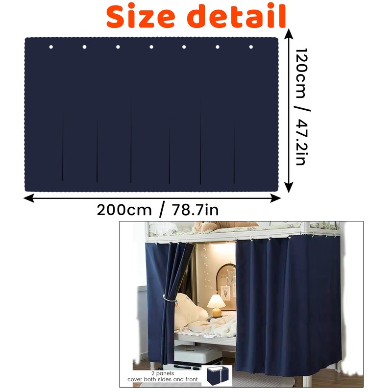 Aisi Bunk Bed Curtains Dorm Room Privacy Canopy Blackout Bunk