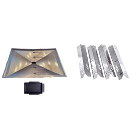 Quickflame Grill Drip Pans Adjustable Grease Tray and Heat Plates Set Fit for DynaGlo, Uniflame, BHG, Backyard Grill Models -(27")