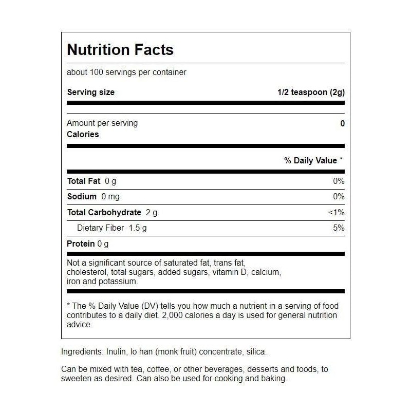 Swanson Purelo Lo Han Sweetener (Monk Fruit) 7 Ounce (200