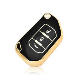 STRAFFI TPU Car Key Fob Cover Shell Protector for 2019 2020 2021 2022 2023 Jeep Gladiator Smart Remote Key Jeep Wrangler 2018-2023 (Black 3 Button)