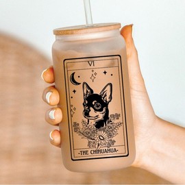 Dog Tarot Card Tumblers, dog mom tumbler,:_Chihuahua