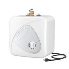 BN-LINK Under Sink Water Heater - 2.7 Gallon Mini-Tank Water Heater, Point of Use Demand for Instant Hot Water, 120V 1440W Compact Tank for Kitchen, Bathroom, Restaurant - Shelf, Wall, Floor Mounted