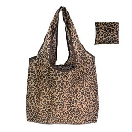 TQUXNGA Foldable Shopping Bag, Reusable and Practical Bag, Stylish and Practical Bag with Large Capacity, Lightweight for Groceries, Leopard pattern