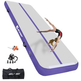 AKSPORT Gymnastics Air Mat Tumble Track Tumbling Mat Inflatable Floor Mats with Air Pump for Home Use/Tumble/Gym/Training/Cheerleading/Parkour/Beach/Park/Water