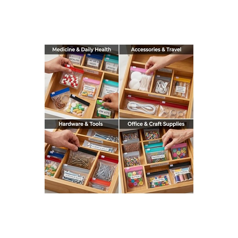 Pack of 27 Portable Pill Pill Bags Transparent Plastic Mini