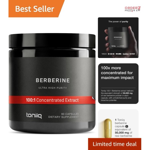 Concentrated Berberine 500mg - 97% Tested Purity, Aqueous Extract in