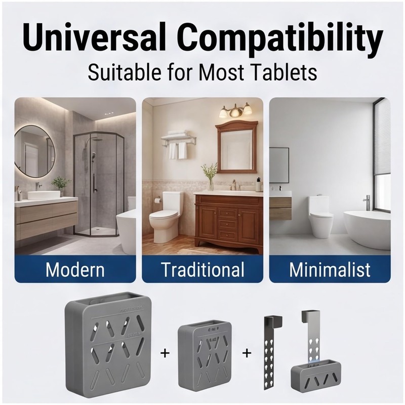 Toilet Tank Tablet Holder,Adjustable Holder-Hanging Bleach Tablet Bracket with 6