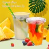 BALDCC 16 oz Clear Plastic Cups With Flat Lids, 50