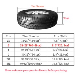 Moonet Tire Covers 2 Pack, Tough Tire Covers Sun Protectors for Trailer Truck Motorhome Boat Camper Van SUV, Universal Fits for Tire Diameter 24"-26" Charcoal