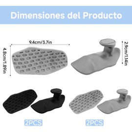 4Pzs Puños de Entrenamiento Antideslizantes, Guantes para Gym de Goma Ergonómicos, Hand Grips gym para Levantamiento de Pesas y Pull Ups, Entrenamientos en casa y en el gyms, Mujer Hombre, Negro+Gris