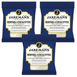 Generic Jakeman Soothing Menthol Lozenges 73g Different Flavours (03 x 73g Bags, Menthol & Eucalyptus)