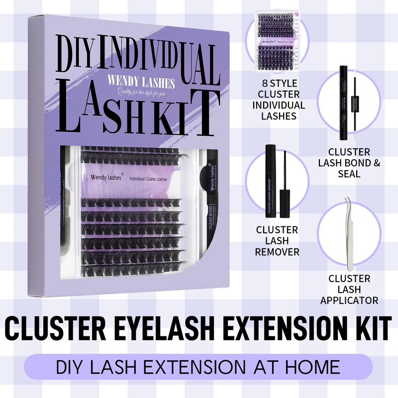 DIY Lash Extension Set, Cluster Eyelash Extensions Set, Eyelash Clusters,