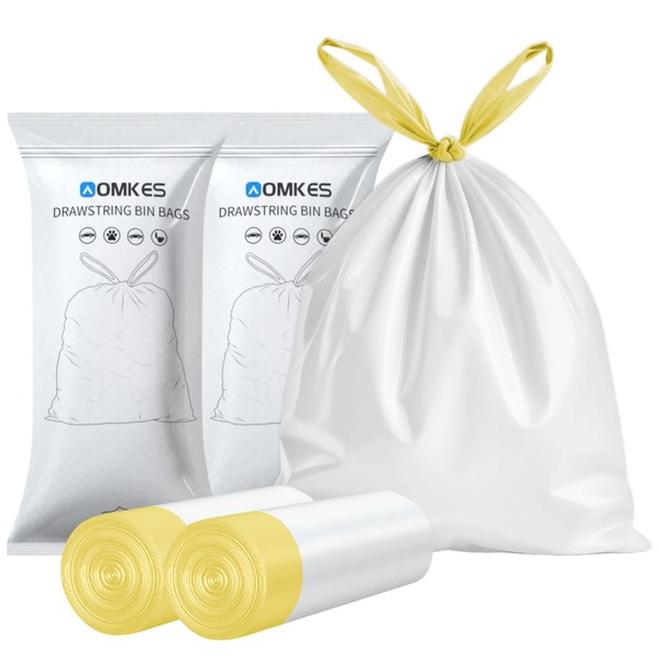 AOMKES Müllbeutel 20L mit Zugband Kleine Mülltüten Blickdicht Müllsäcke, 64