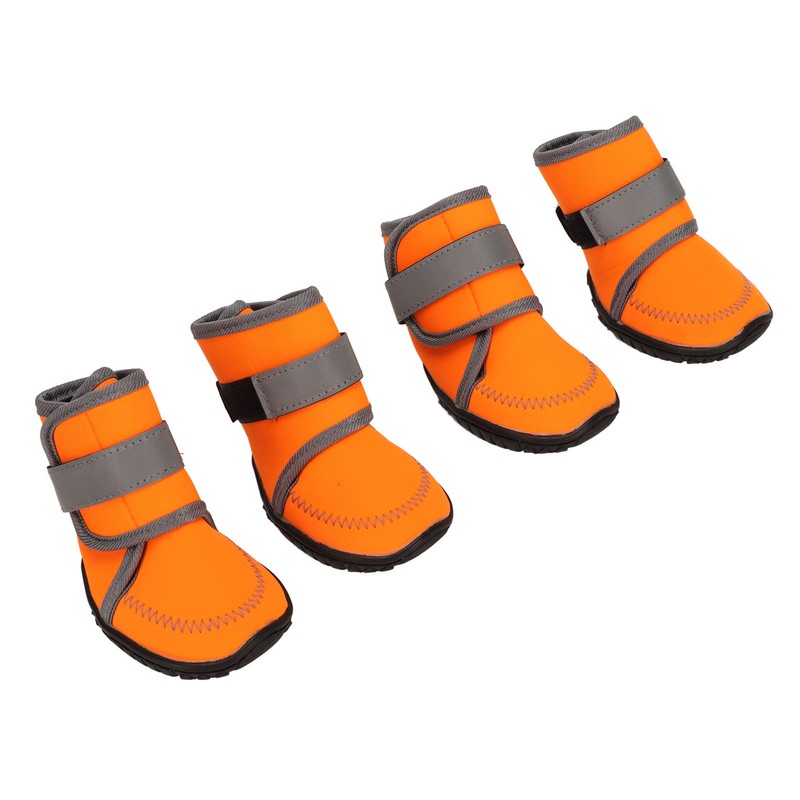 4pcs Dog Boots Soft Rubber Waterproof Pet Dog Paw Protector